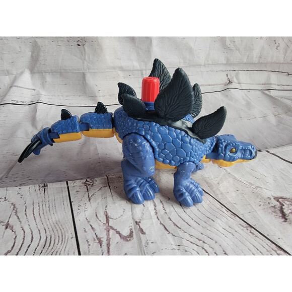 2020 Imaginext Jurassic World Dominion Blue Stegosaurus Mattel Swinging Tail 8” - Picture 2 of 9